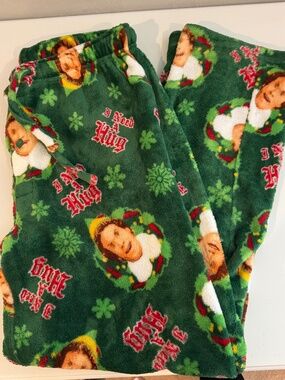 Elf Buddy the Elf Fluffy I Need A Hug Christmas Pajama Pants Size XL